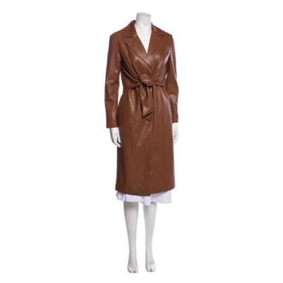 REVOLVE Jackets & Blazers - New Jakke. Vegan Leather Trench Coat in Tan Size 6